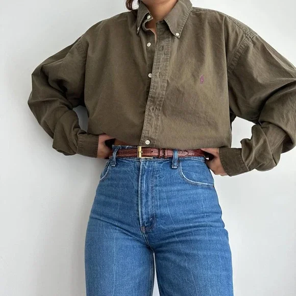 Vintage Ralph Lauren Cotton Button Down Shirt - Picture 2 of 8